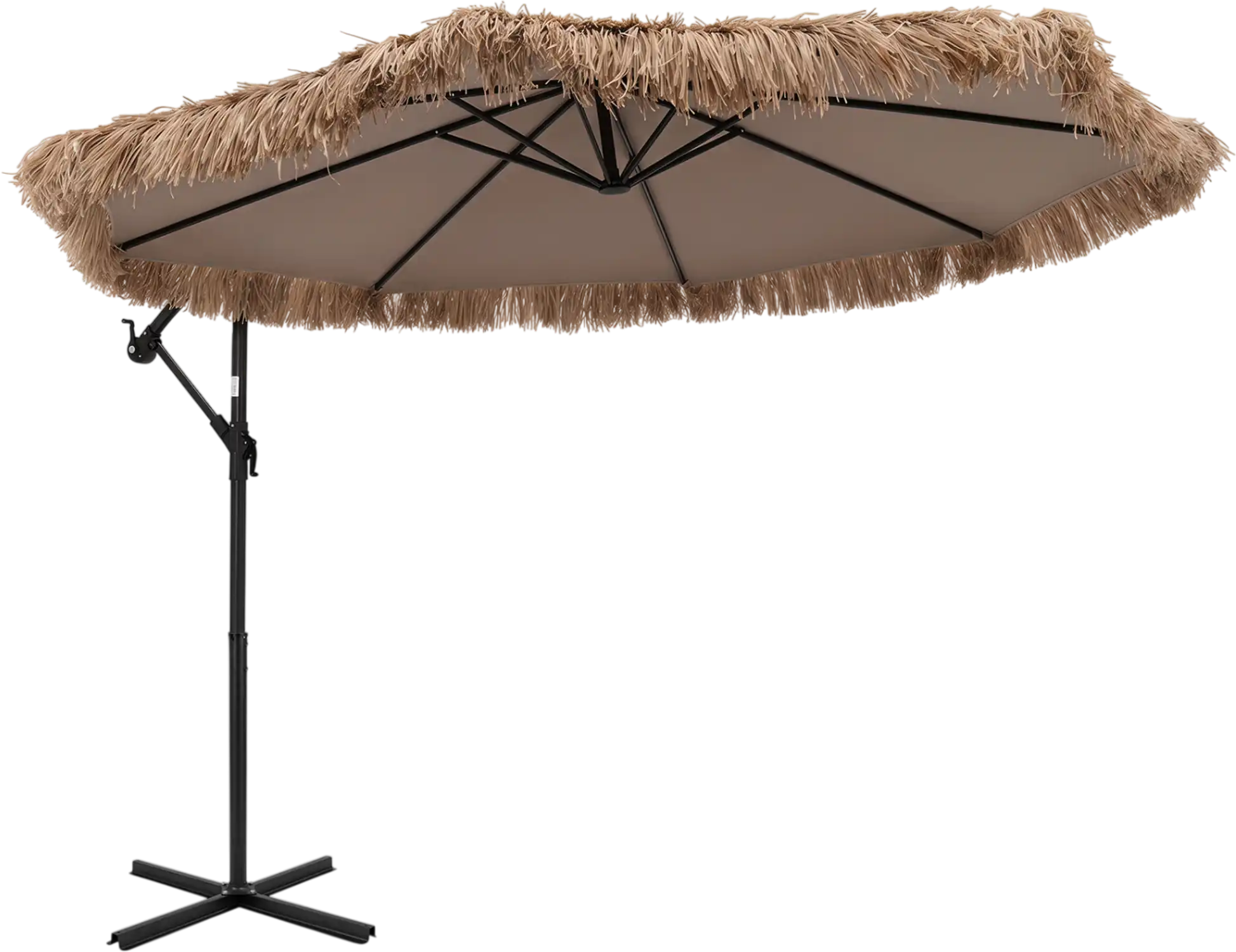 Costway 10' Thatched Cantilever Patio Offset Hanging Umbrella w/ Cross – FactoryPure