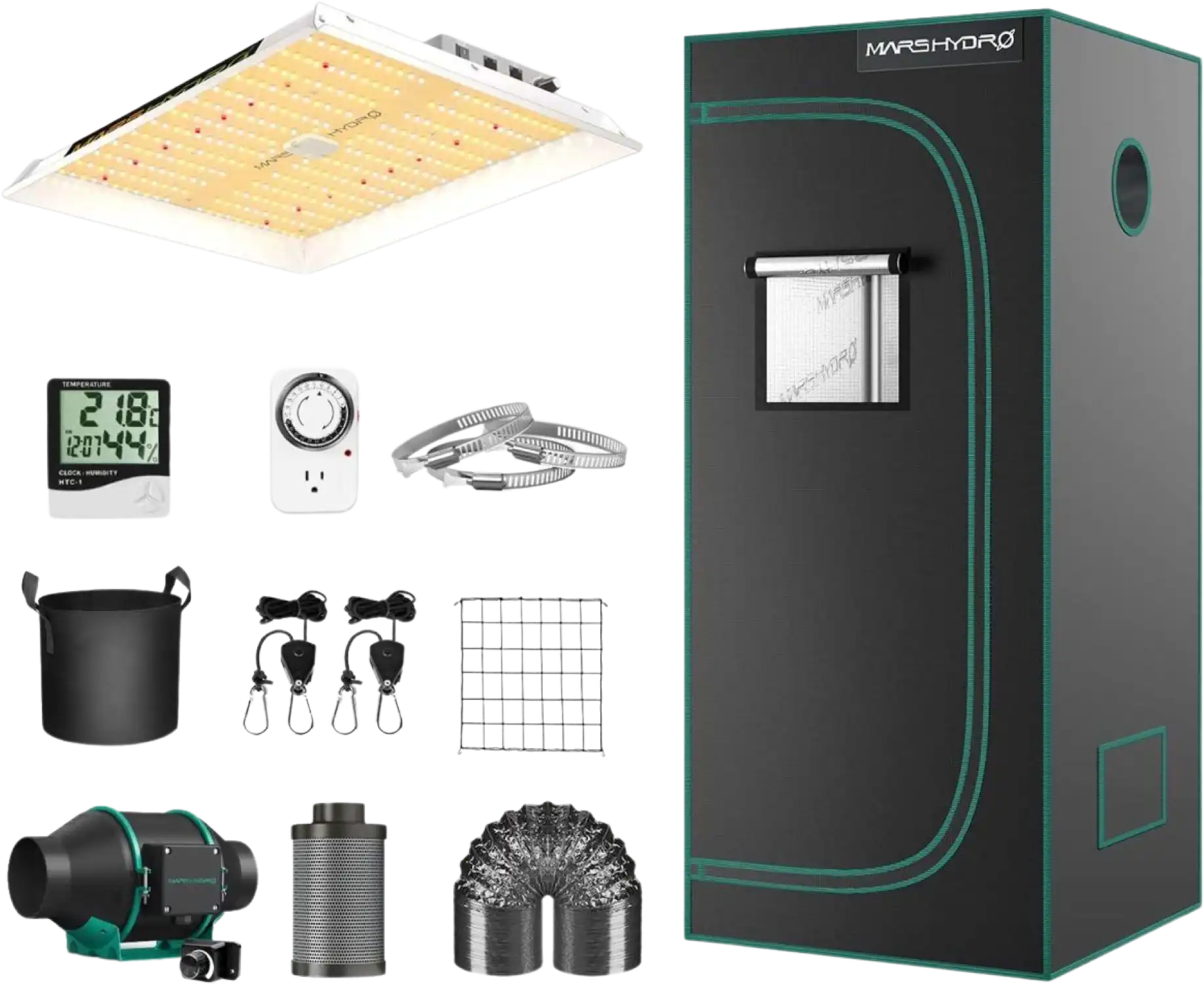 Mars Hydro Full Grow Kit TS-1000 LED Grow Light 2.3' X 2.3'