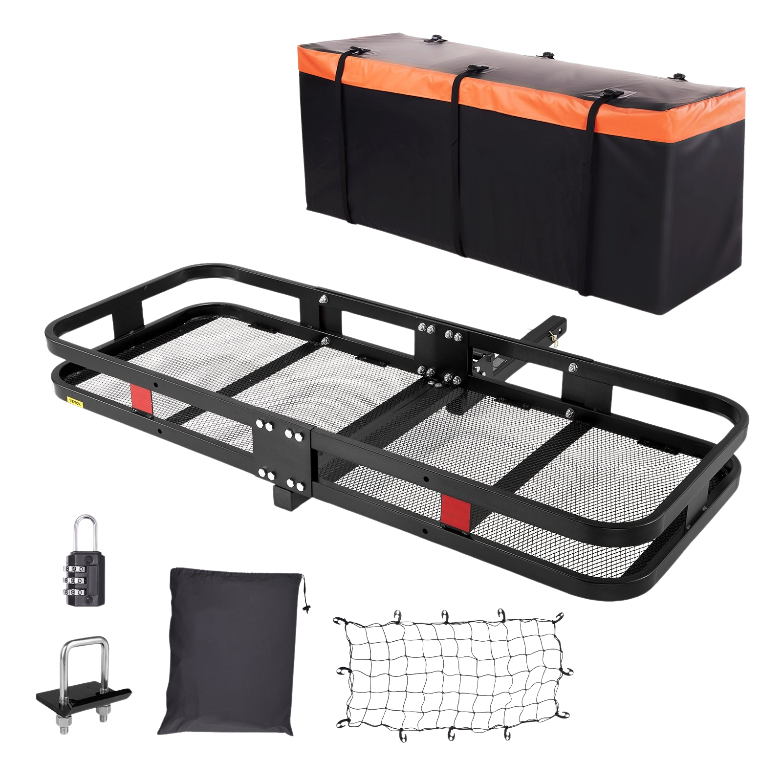 Vevor CW03 Hitch Cargo Carrier Folding 60 X 24 X 6 500 Lbs Load Cap vevor-cw03-hitch-cargo-carrier-folding-60-x-24-x-6-500-lbs-load-cap