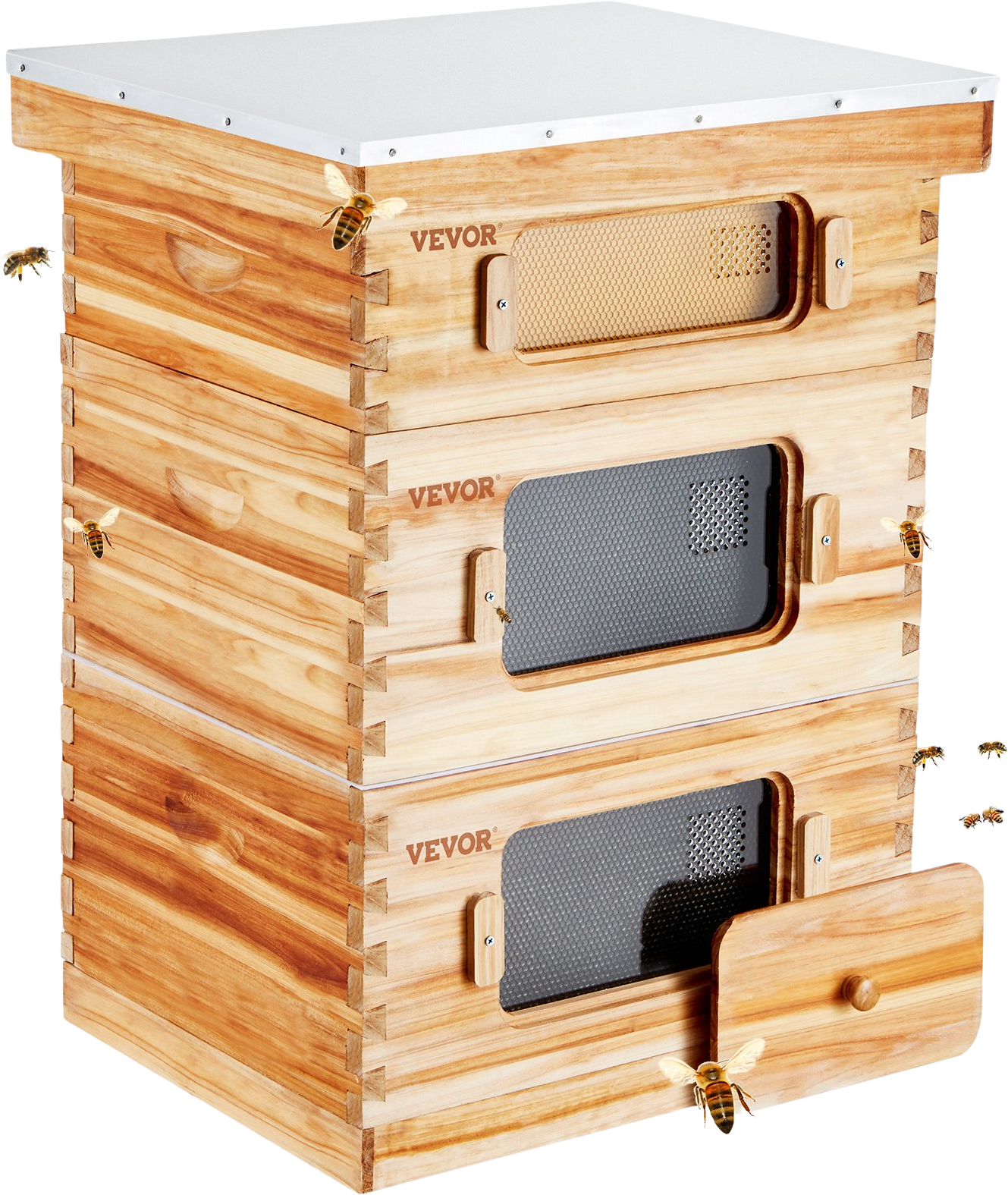 Vevor Bee Hive 30 Frame Kit Beeswax Coated Cedar Wood 2 Deep Vevor Bee Hive 30 Frame Kit Beeswax Coated Cedar Wood 2 Deep