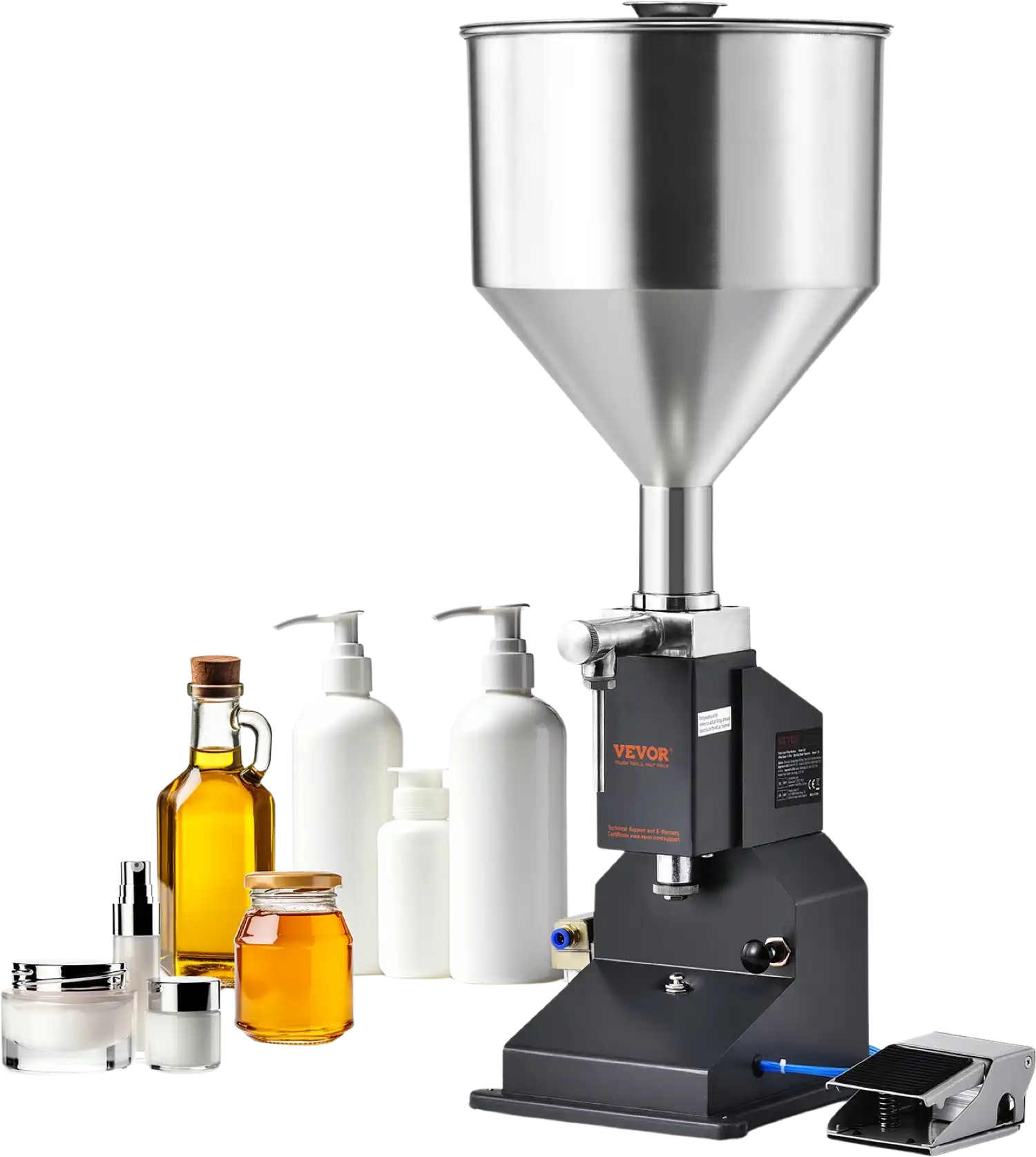 VEVOR Pneumatic Paste Liquid Filling Machine 5-50ml Bottle Filler Bottle Filling Machine Stainless Steel Liquid Filler with Pedal for Milk Water VEVOR Pneumatic Paste Liquid Filling Machine 5-50ml Bottle Filler Bottle Filling Machine Stainless Steel Liquid Filler with Pedal for Milk Water