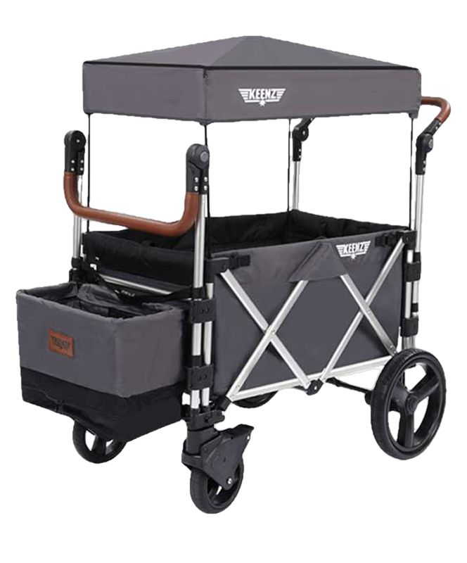 Keenz 7s 5 Point Harness Light Weight Stroller Wagon with Canopy Grey FactoryPure