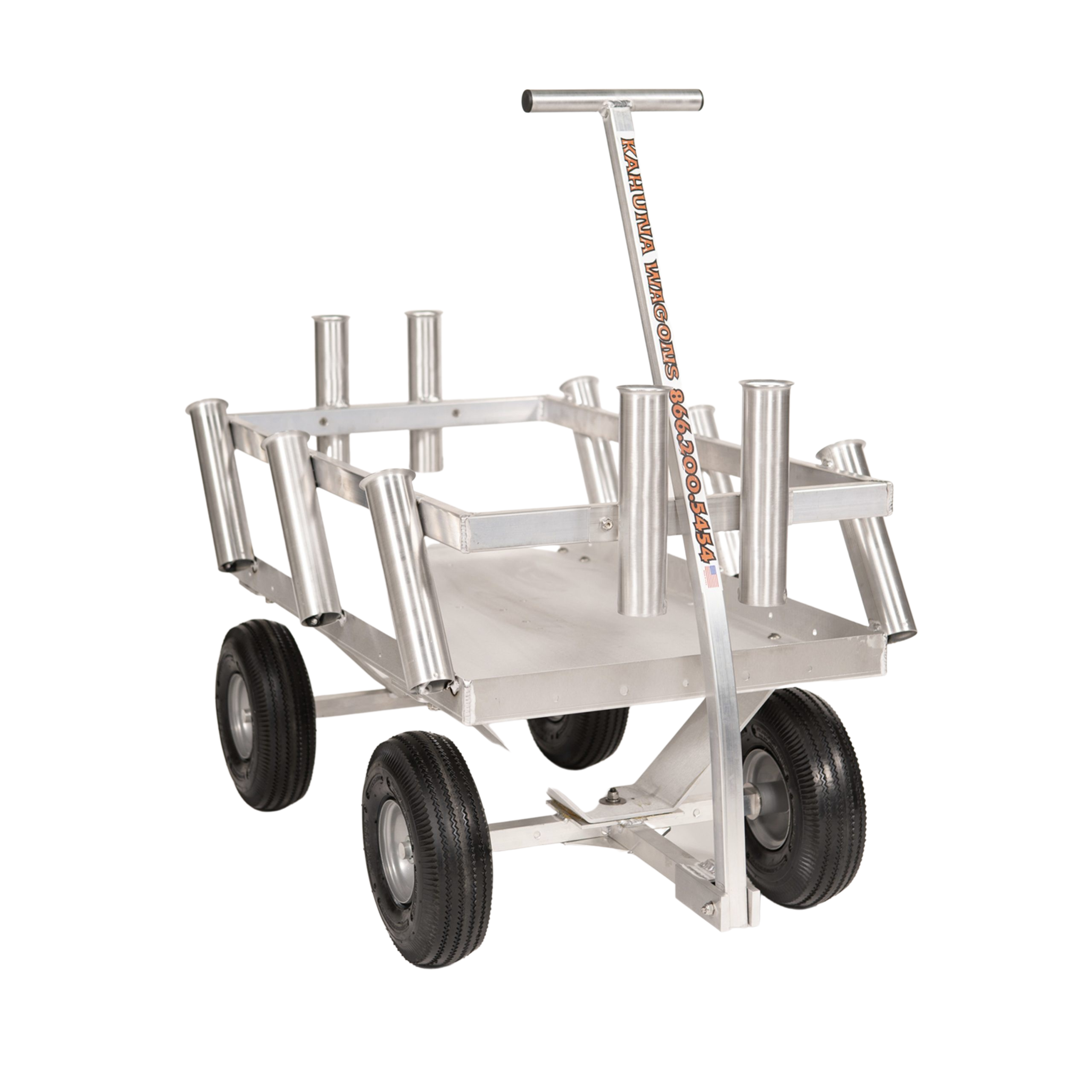 Aluminum Beach Fishing Cart Trolley with Wagon-Rod Holders & Wheel