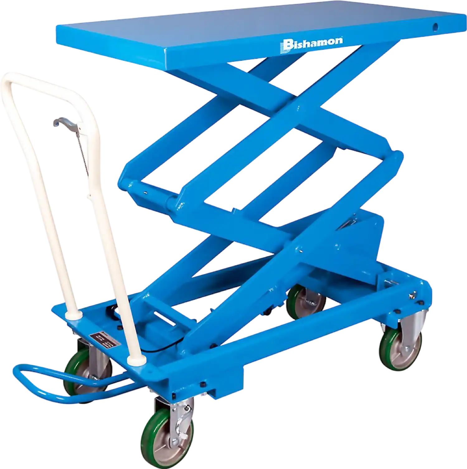 Bishamon BX-50W MobiLift Industrial Mobile Lift Table Double Scissor Manual 1,100 Lbs Load New
