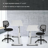 Adjustable height mid back mesh drafting office chair with ergonomic support, 360-degree swivel, and universal wheels.