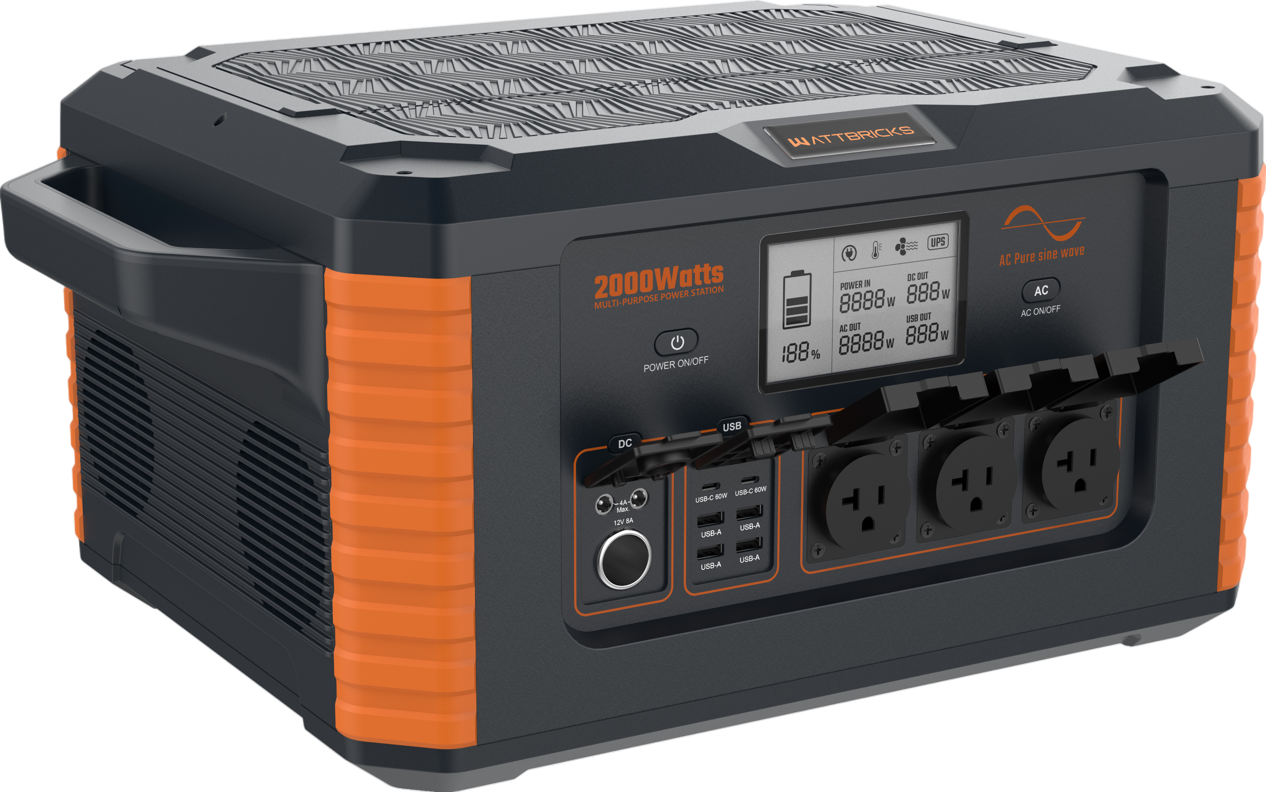 WattBricks MP2000 Portable Power Station Solar