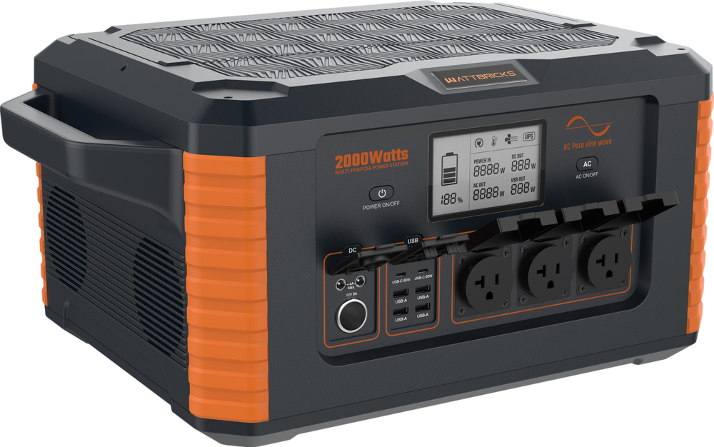 WattBricks MP2000 Portable Power Station Solar Generator 2000W 2264Wh New