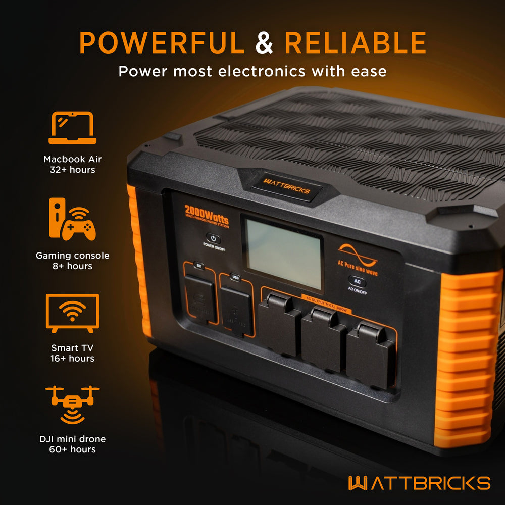 WattBricks MP2000 Portable Power Station Solar Generator 2000W 2264Wh New
