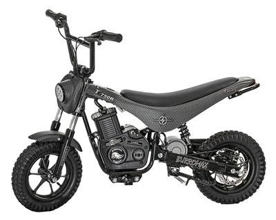 Burromax TT750R 36V 750W Kids Off Road Electric Lithium Ion Powered Ride On Mini Pocket Dirt Bike Matte Black Carbon Fiber New