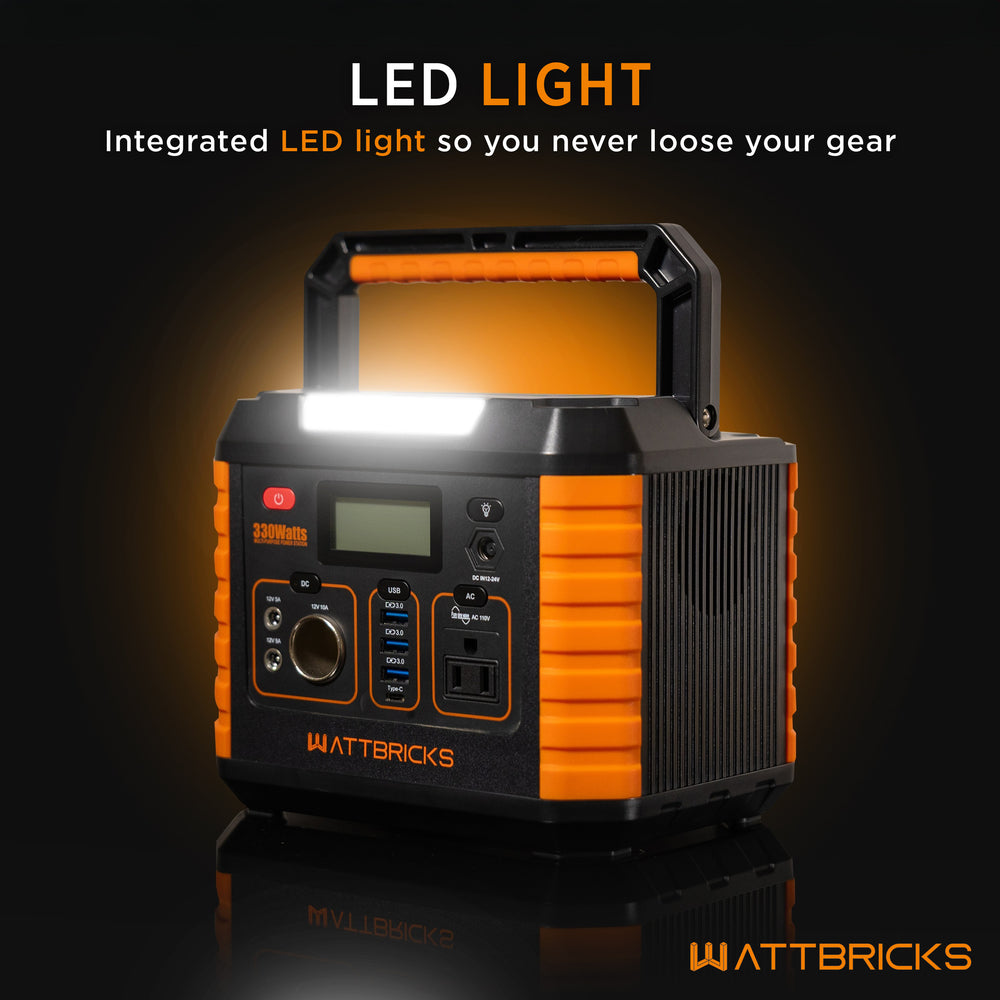WattBricks MP330 Portable Power Station Solar Generator 330W 288Wh New