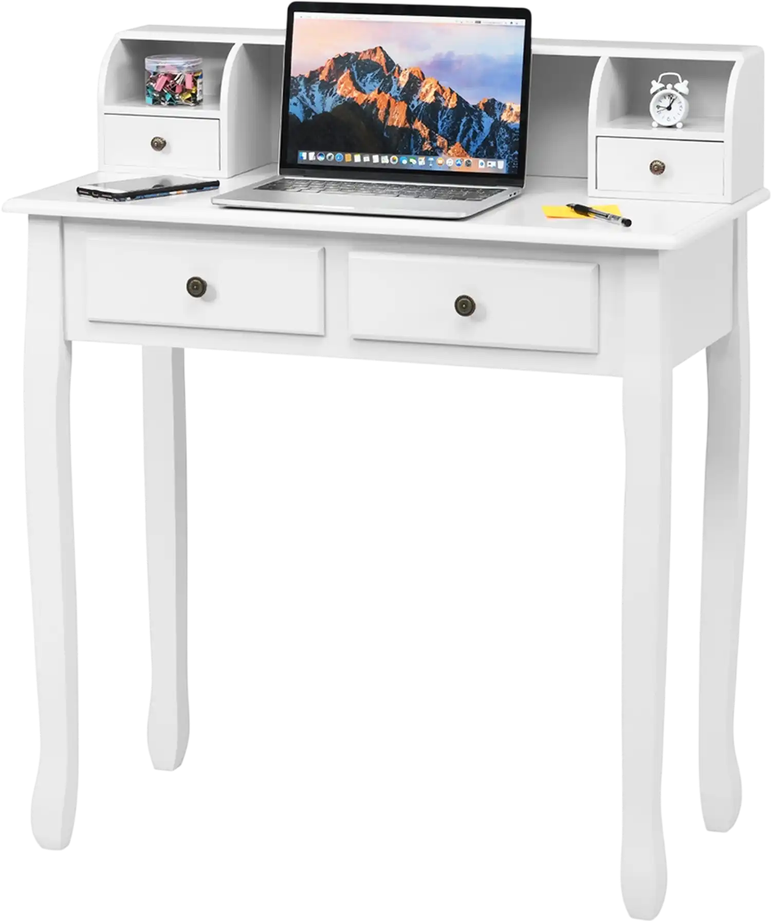 Costway Writing Computer Vanity Desk 4 Drawers 2-Tier 45967013 New