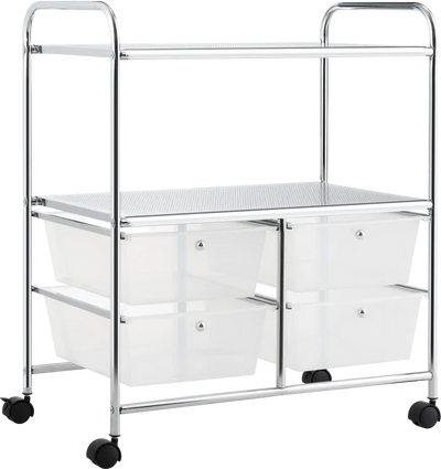 Costway Rolling Storage Cart Rack 4 Drawers 2 Shelves File Cabinet 53806194 New