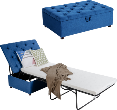 Costway Folding Ottoman Sleeper Bed with Mattress New