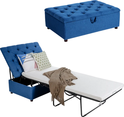 Costway Folding Ottoman Sleeper Bed with Mattress New