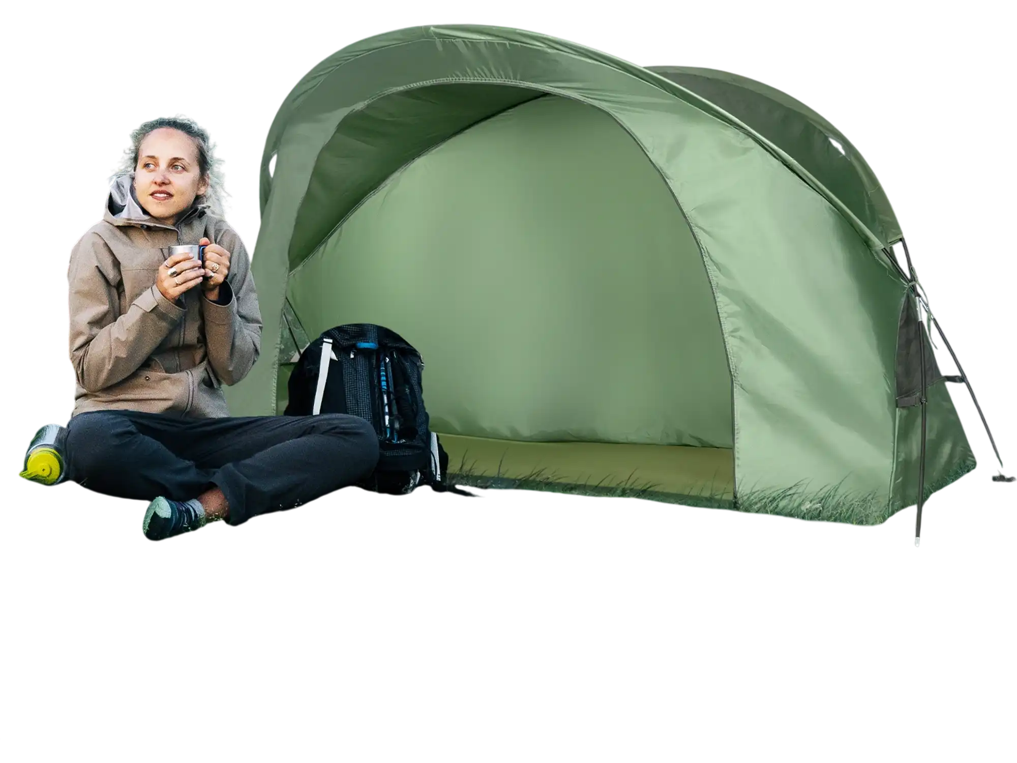 Costway Elevated Cot Compact Tent Set Green 26374805 New