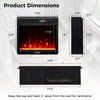 Product dimensions of the 18 Inch Electric Fireplace Insert, showcasing size and layout for easy installation and use.