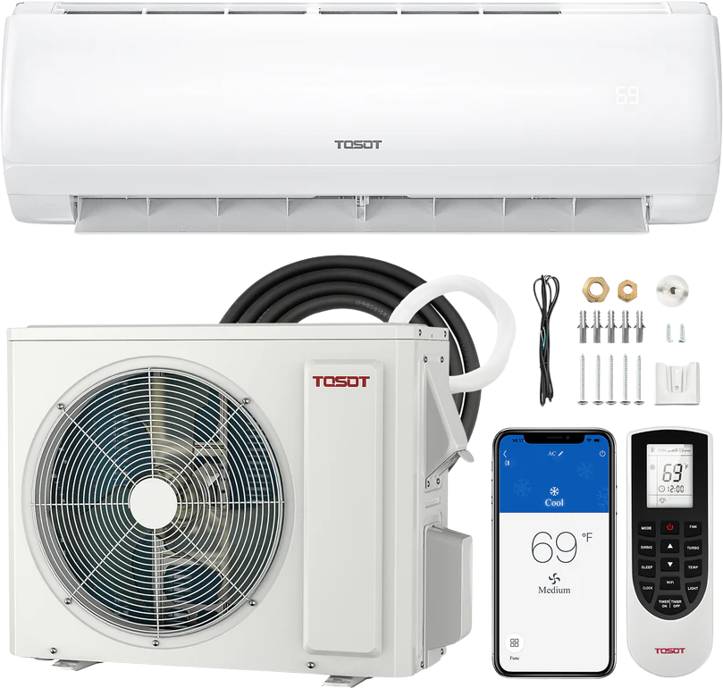 Tosot Mini-Split Air Conditioner with Heat Pump & WiFi 9,000 BTU 230V New