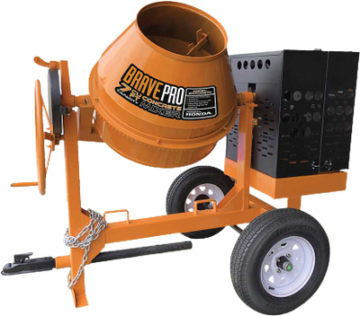 Brave Concrete Mixer 7 Cu. Ft. Steel Drum Honda GX270 BRPCM107H New