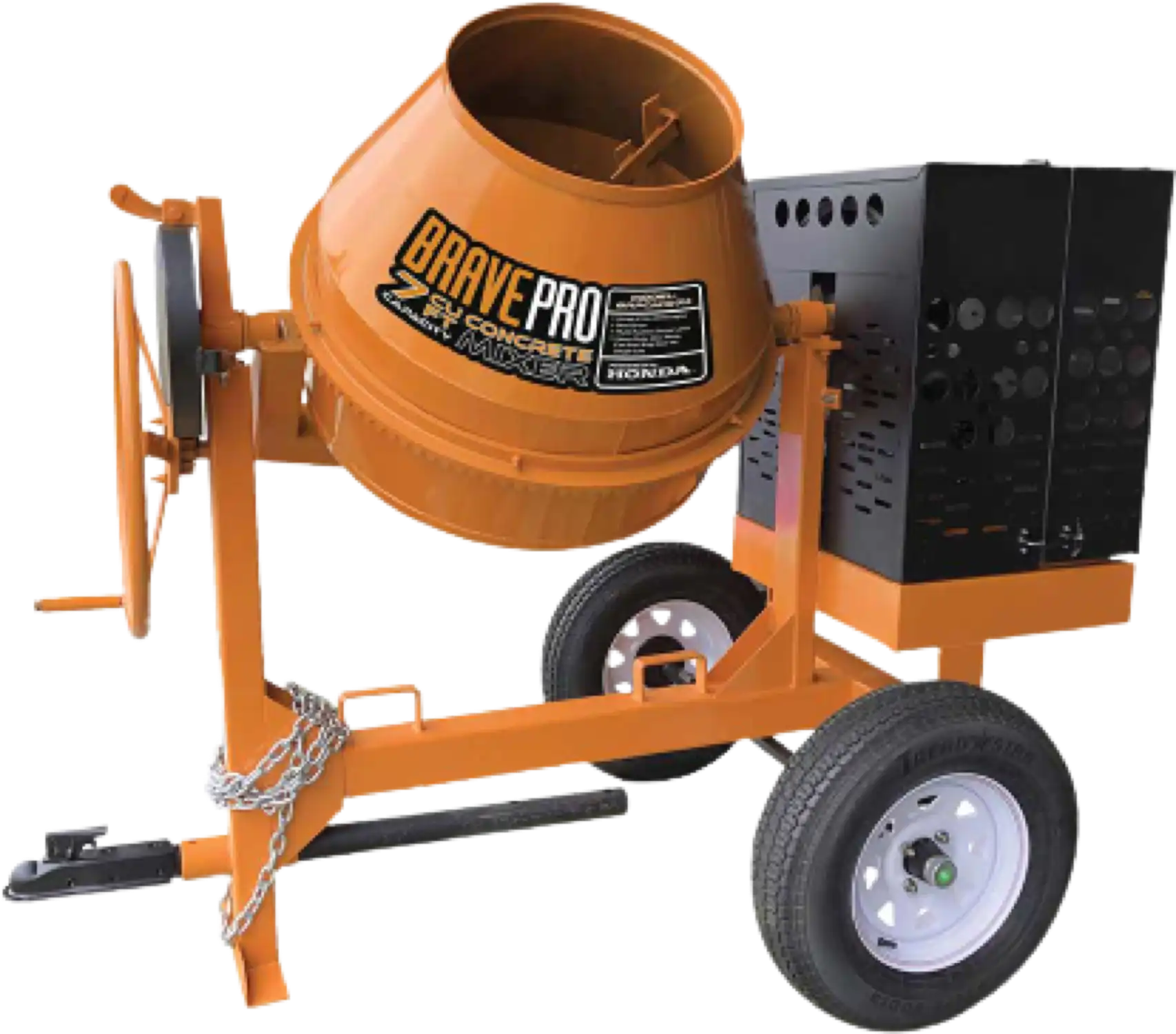 Brave Concrete Mixer 7 Cu. Ft. Steel Drum Honda GX270 BRPCM107H New