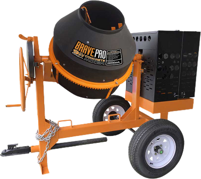 Brave Concrete Mixer 9 Cu. Ft. Polyethylene Drum Honda GX270 BRPCM209H New