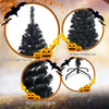 6ft black artificial pencil tree with 520 dense PVC branch tips and a sturdy metal stand, perfect for Halloween and.