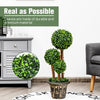 Artificial topiary triple ball tree, 30 inches tall, with UV protection and realistic PE leaves for indoor and outdoor.
