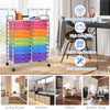 Colorful 20-drawer storage rolling cart with metal frame and wheels, ideal for organizing home, office, or art supplies.