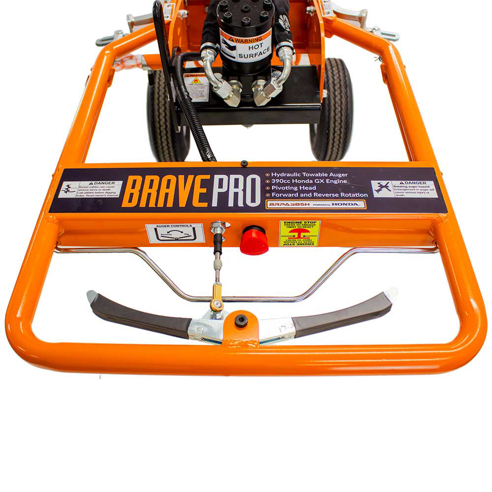 Brave Hydraulic Towable Auger 48" Depth 13 HP Honda GX390 with 2" Hitch Coupler BRPA385H New