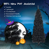 6ft black unlit artificial pencil tree with 520 branch tips, metal stand, perfect for Halloween and Christmas.