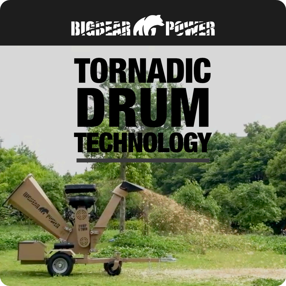 BigBear Power BBC62 Tornadic Chipper 6" 20 HP V-Twin Engine Gas Powered Commercial Self Feeding Electric Start New