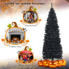 6ft unlit black artificial pencil tree with metal stand, perfect for Halloween and festive decorations.