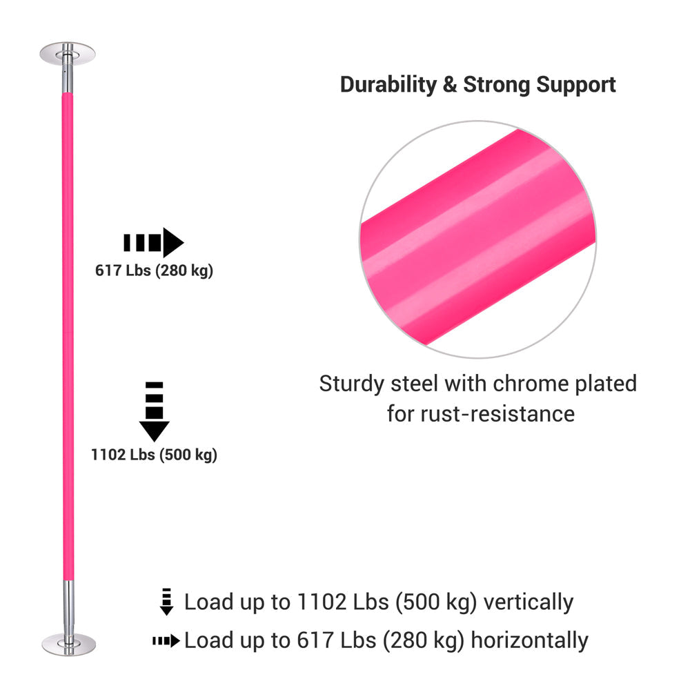 Yescom Portable Spinning Pole 9ft D45mm Silicone New