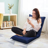 Navy adjustable floor chair in 6 positions, perfect for reading, gaming, or relaxing in any room.