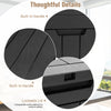 Close-up of the 30-gallon black deck box showing built-in handles and a lockable lid for secure outdoor storage.
