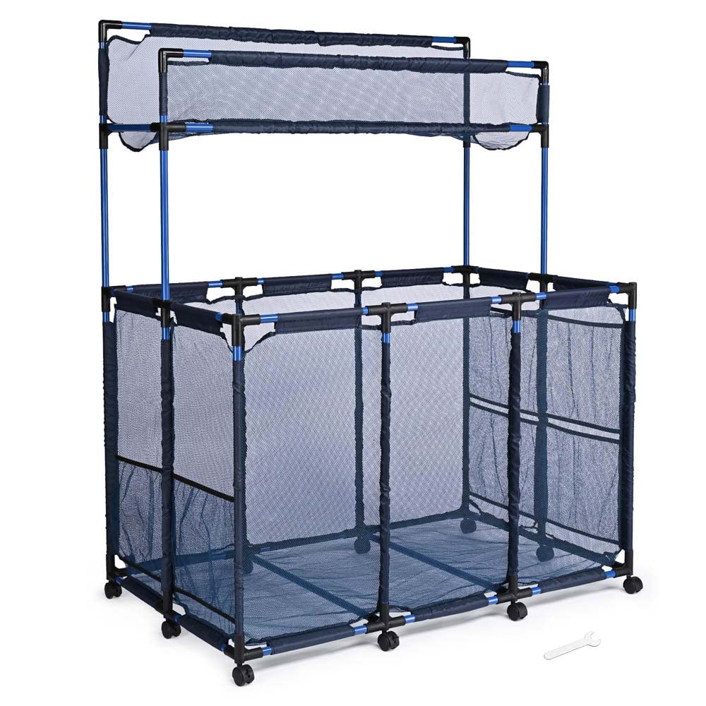 Yescom Pool Toy Storage Bin Mesh Rolling Cart Steel New
