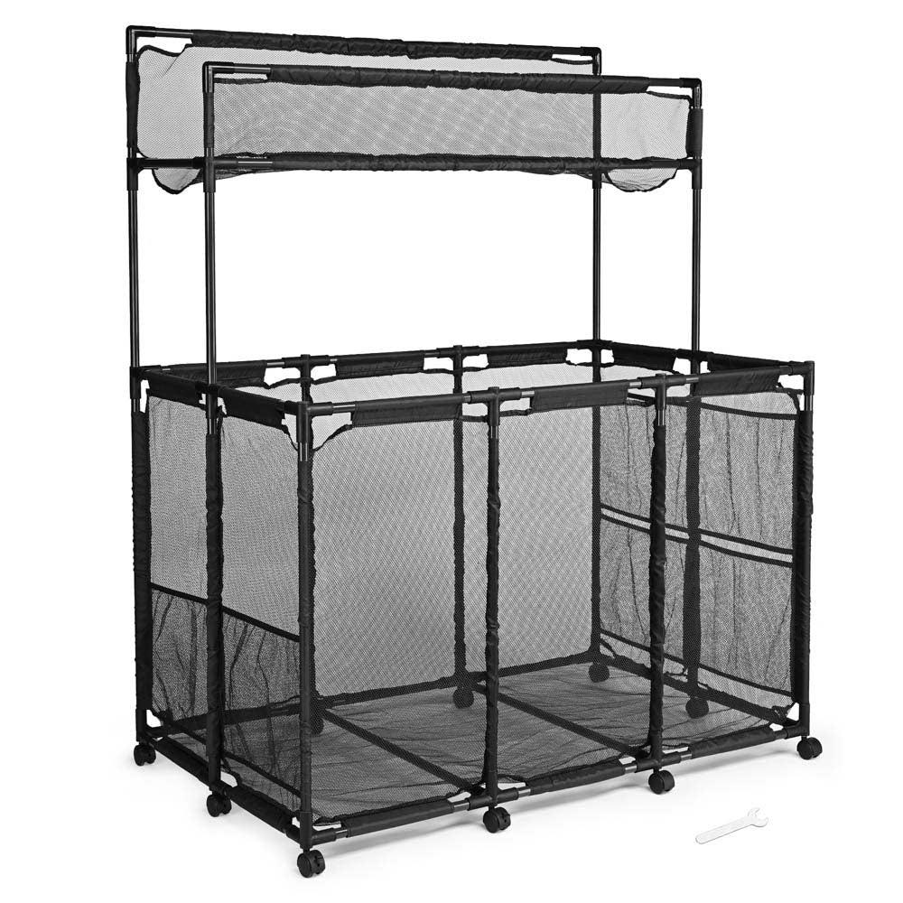 Yescom Pool Toy Storage Bin Mesh Rolling Cart Steel New