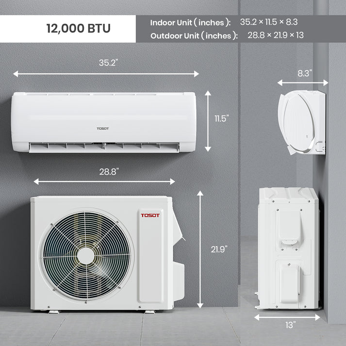 Tosot Mini-Split Air Conditioner with Heat Pump & WiFi 12,000 BTU 120V New