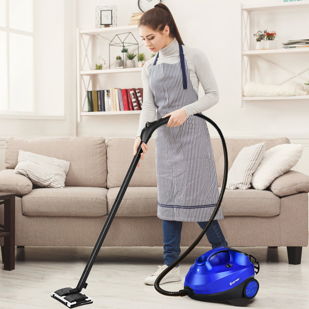 2000W Heavy Duty Multi-purpose Steam Cleaner Mop with Detachable Handheld Unit-Blue - Gallery View 1 of 10