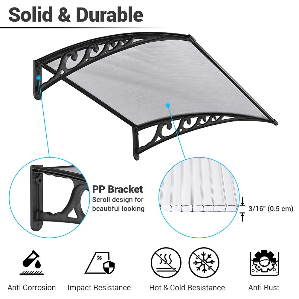 Yescom Door & Window Poly Awning Canopy 40"x40" 2-Pack New