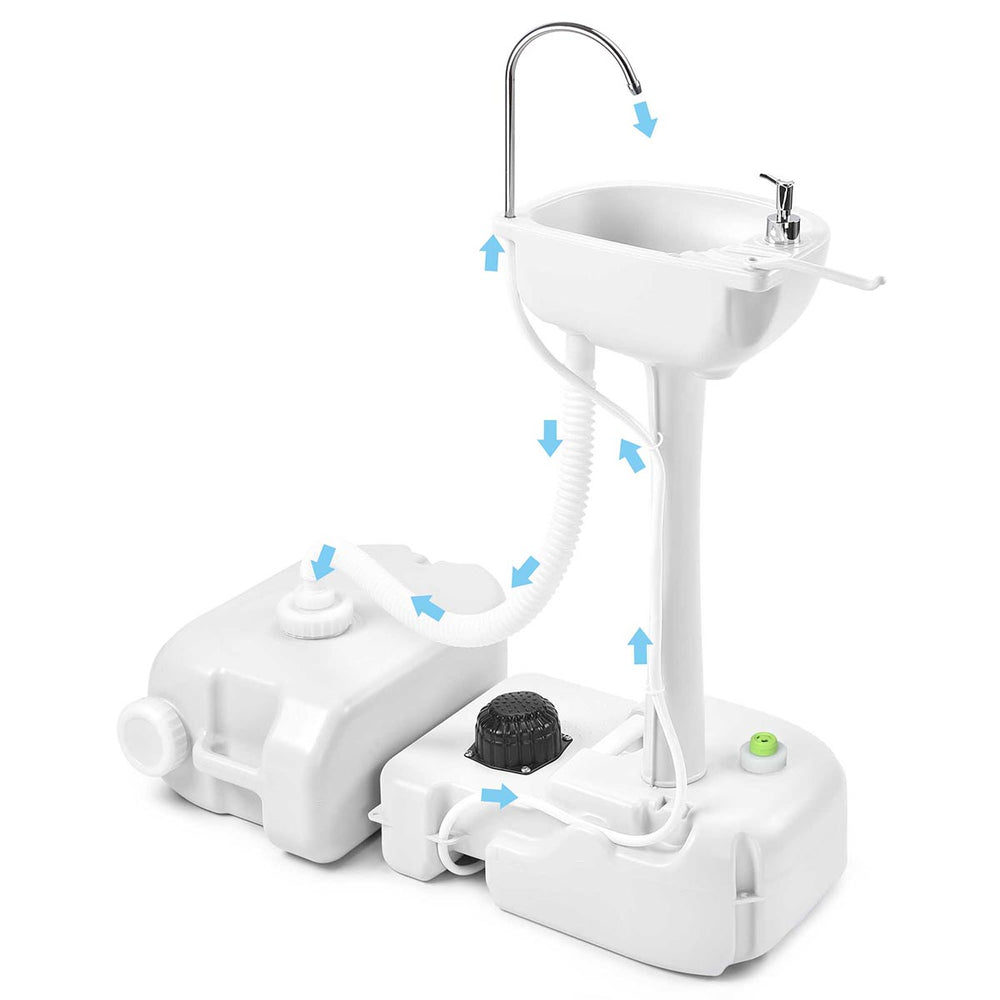 Yescom Foot Pump Hand Washing Station 4.5Gal 6.3Gal Waste Water Tank New