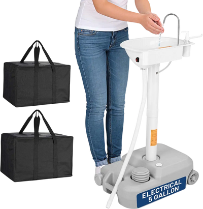Yescom Electric Hand Washing Station 5Gal with Wheels & Handle New