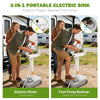 Yescom Electric Hand Washing Station 5Gal with Wheels & Handle New