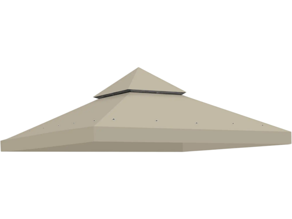 Yescom Gazebo Canopy Replacement Top 10' x 10' Waterproof 2-Tier Grey New
