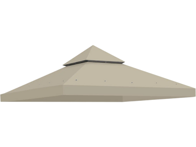 Yescom Gazebo Canopy Replacement Top 10' x 10' Waterproof 2-Tier Grey New