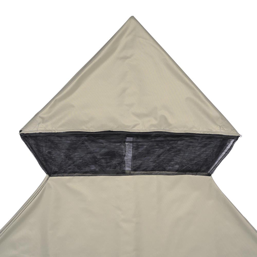 Yescom Gazebo Canopy Replacement Top 10' x 10' Waterproof 2-Tier Grey New