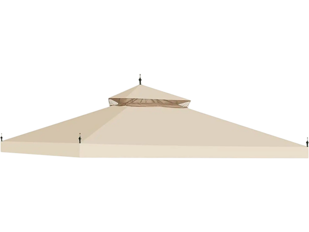 Yescom Gazebo Canopy Replacement Top 10' x 10' Beige 2-Tier New