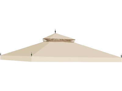 Yescom Gazebo Canopy Replacement Top 10' x 10' Beige 2-Tier New