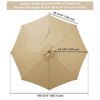 Yescom Outdoor Market Umbrella Replacement Canopy 9' 8-Rib New