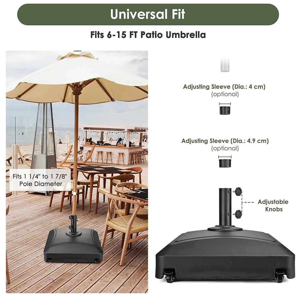 Yescom Umbrella Base with Wheels 88-143 lbs New