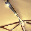 Yescom Wooden Patio Umbrella LED String Light 8ft/9ft 6 ribs Cool White New